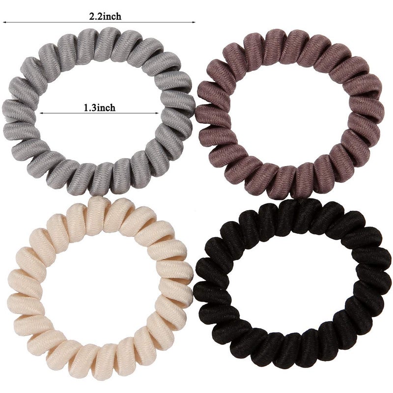 LONEEDY 20 Pack Spiral Hair Ties, Ponytail holder Coil Hair Ties, Phone-Cord Traceless Hair Rings cloth - Image 2